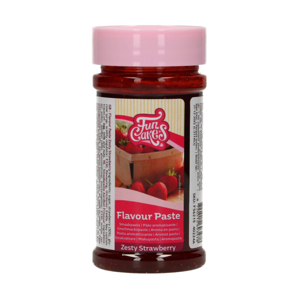 F56215 FunCakes Flavour Paste Zesty Strawberry Smaakpasta Aardbei Friszuur