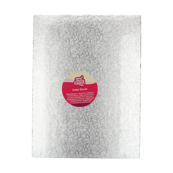 F80765 FunCakes Cake Drum Rectangle 40,5x30,5 Silver