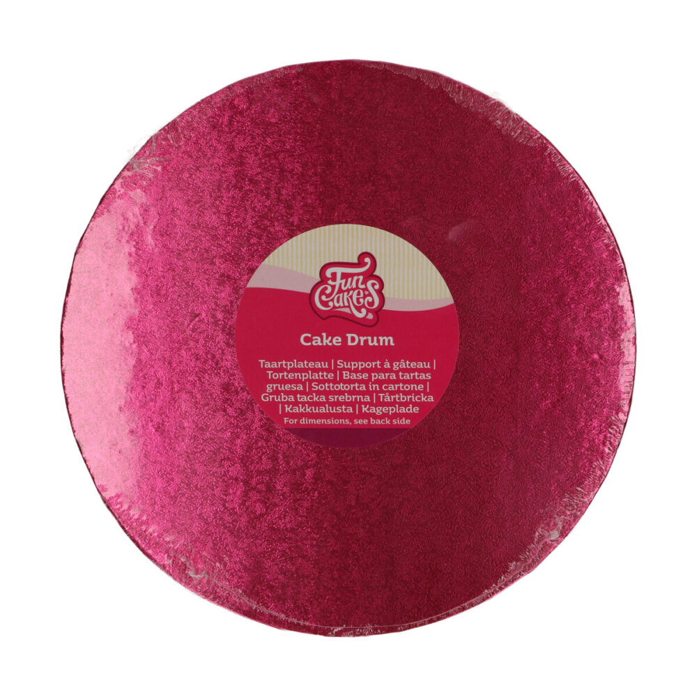 F80850 FunCakes Cake Drum Round 25cm Cerise Cake Drum Round Cerise