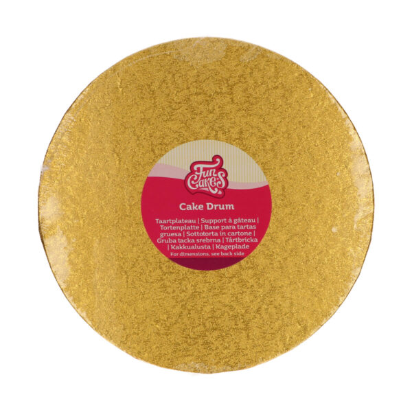 F80855 FunCakes Cake Drum Round 25cm Gold