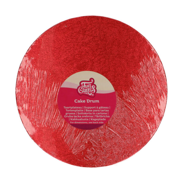 F80870 FunCakes Cake Drum Round 25cm Red