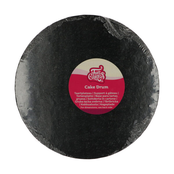 F80885 FunCakes Cake Drum Round 25cm Black