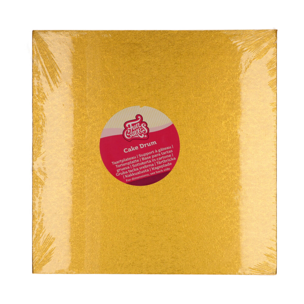 F81035 FunCakes Cake Drum Square 30,5cm Gold Cake Drum Vierkant Goud