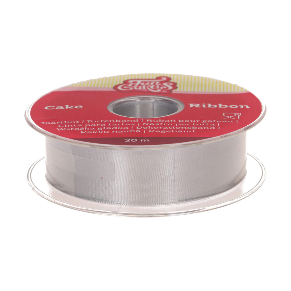 F83255 FunCakes Cake Ribbon Silver25mmx20m