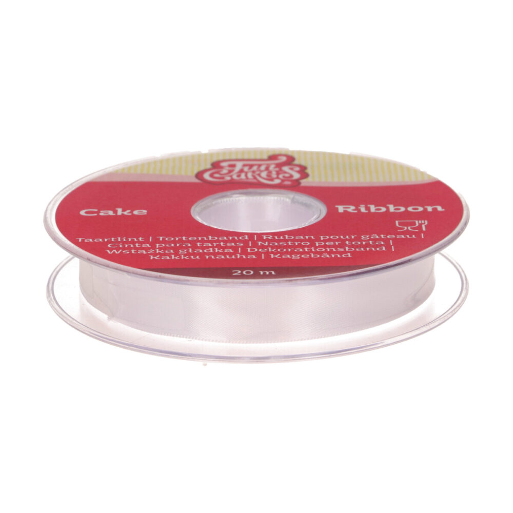 F83290 FunCakes Cake Ribbon White 15mmmx20m Cake Ribbon White
