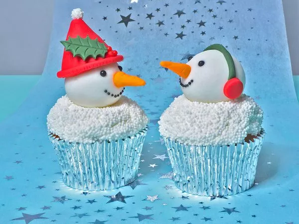 Sneeuwpop cupcakes