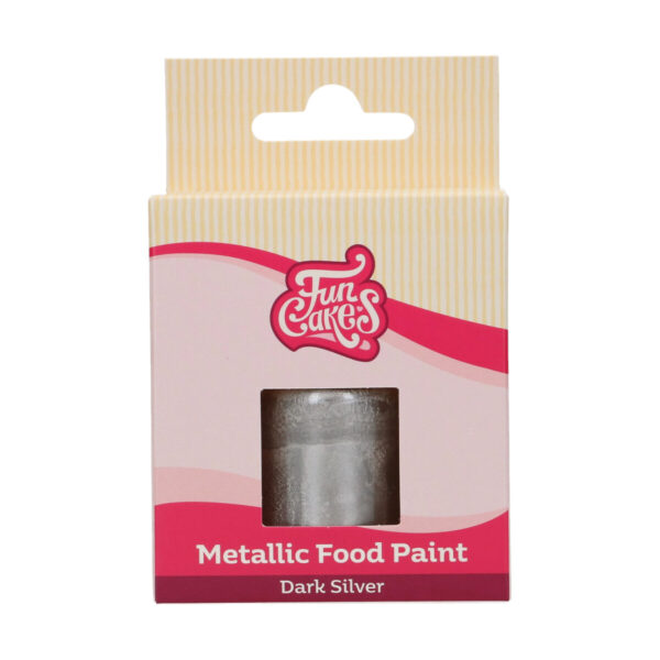 F45115 FunCakes Metallic Food Paint Dark Silver