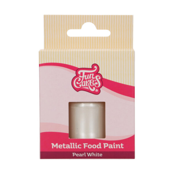 F45120 FunCakes Metallic Food Paint Pearl White