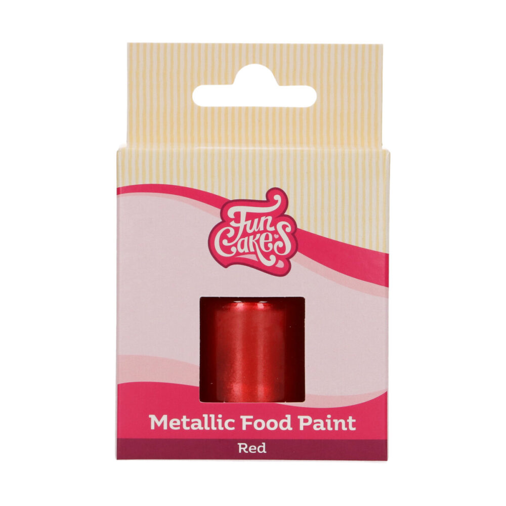 F45125 FunCakes Metallic Food Paint Red Packshot Metallic Food Paint Red