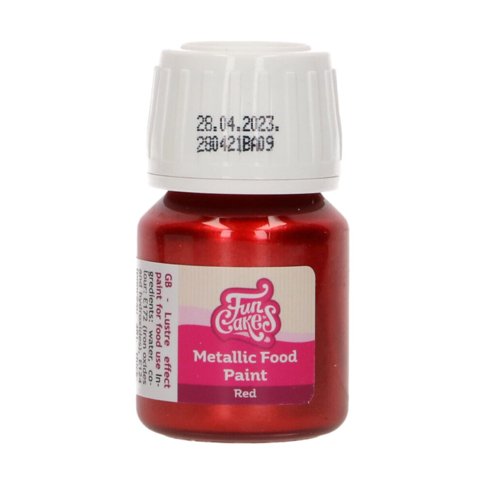 F45125 FunCakes Metallic Food Paint Red Pot
