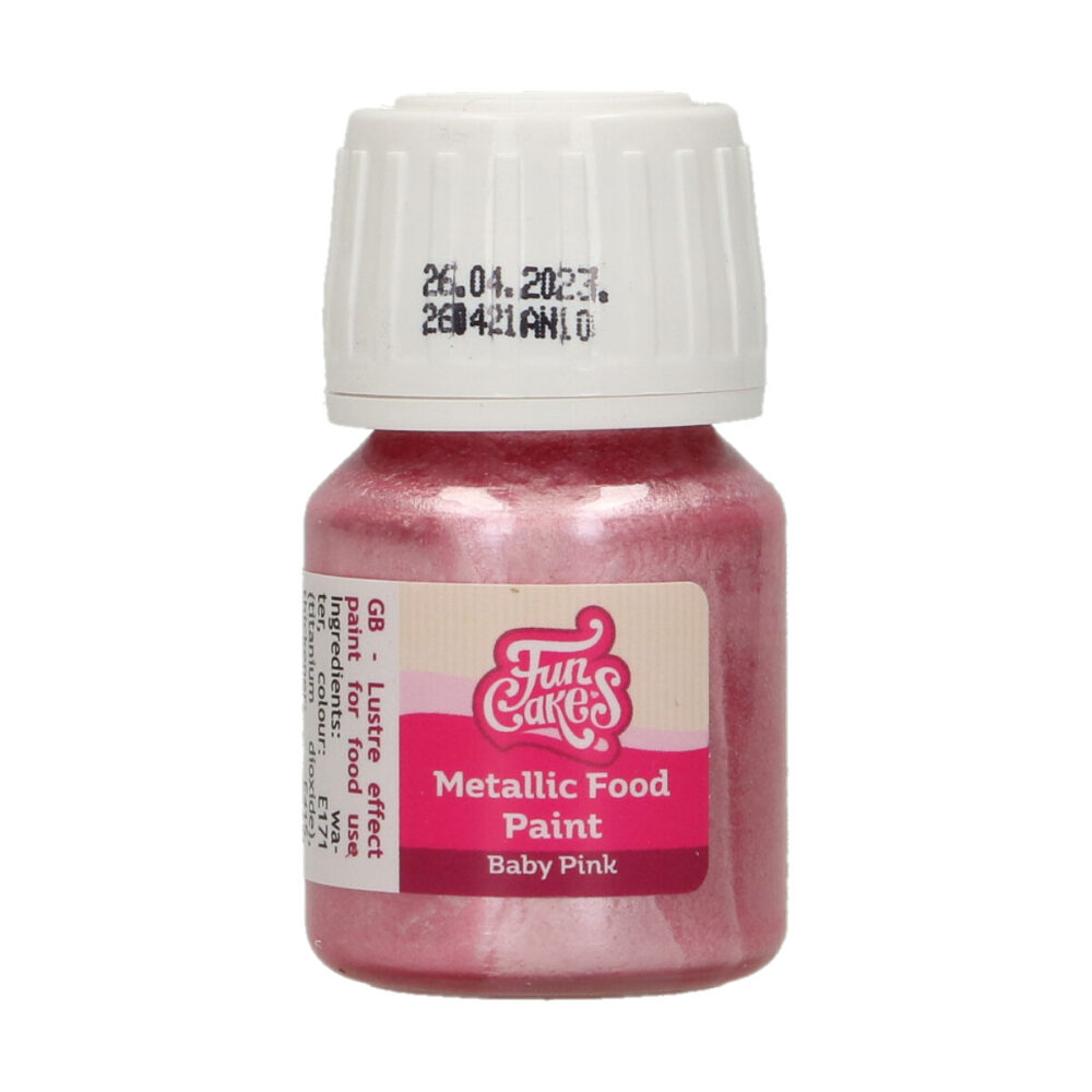 F45130 FunCakes Metallic Food Paint Baby Pink Jar