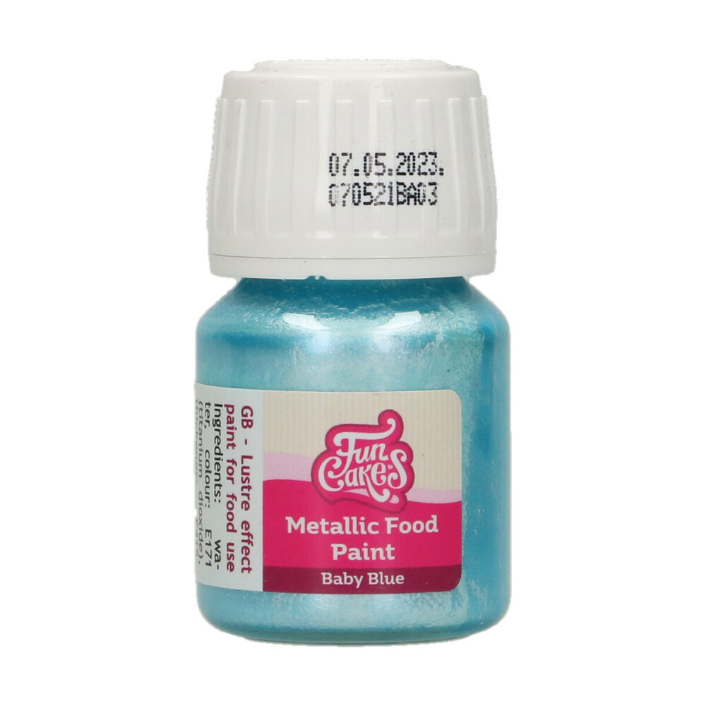 F45140 FunCakes Metallic Food Paint Baby Blue Jar
