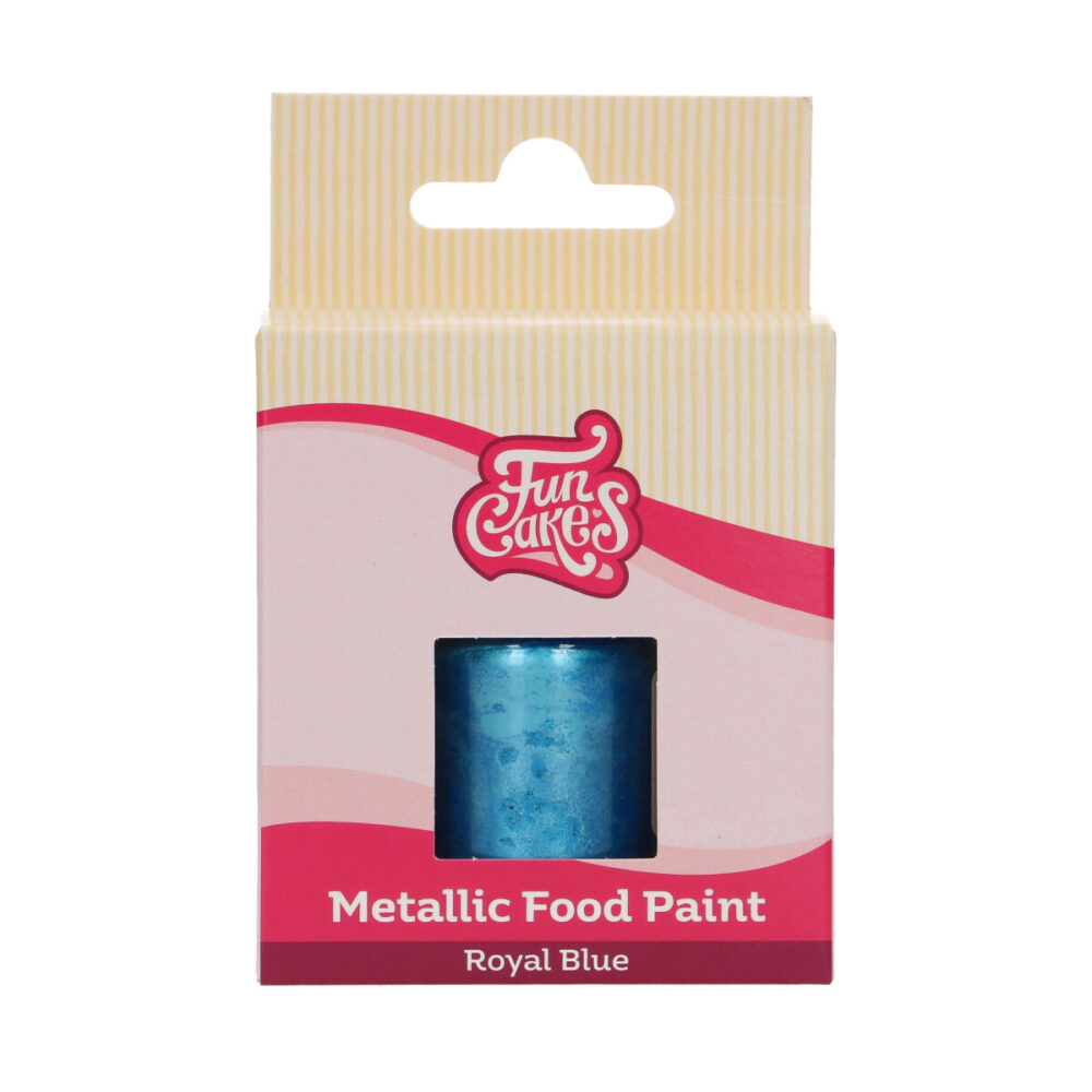 F45165 FunCakes Metallic Food Paint Royal Blue Packshot Metallic Food Paint Koninklijk Blauw