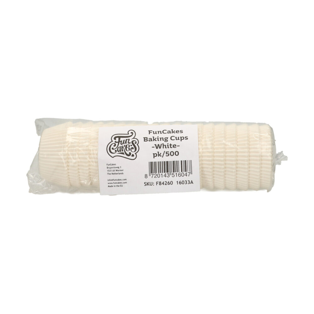 F84260 FunCakes Baking Cups White 500