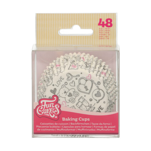 F84270 FunCakes Baking Cups Love Doodle