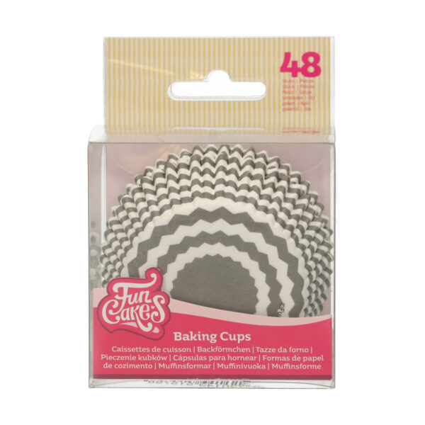 F84325 FunCakes Baking Cups Chevron Grey