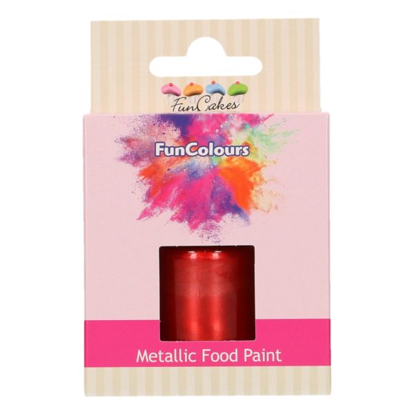 FC50360 FunCakes FunColours Metallic Food Paint Red FunCakes FunColours Metallic Food Paint Red