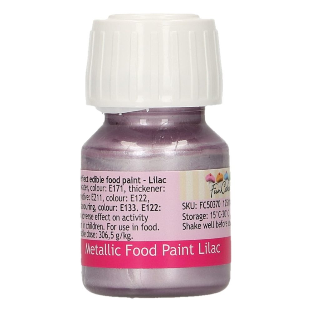 FC50370 FunCakes FunColours Metallic Food Paint Lilac 2 FunCakes Metallic Food Paint Lilac