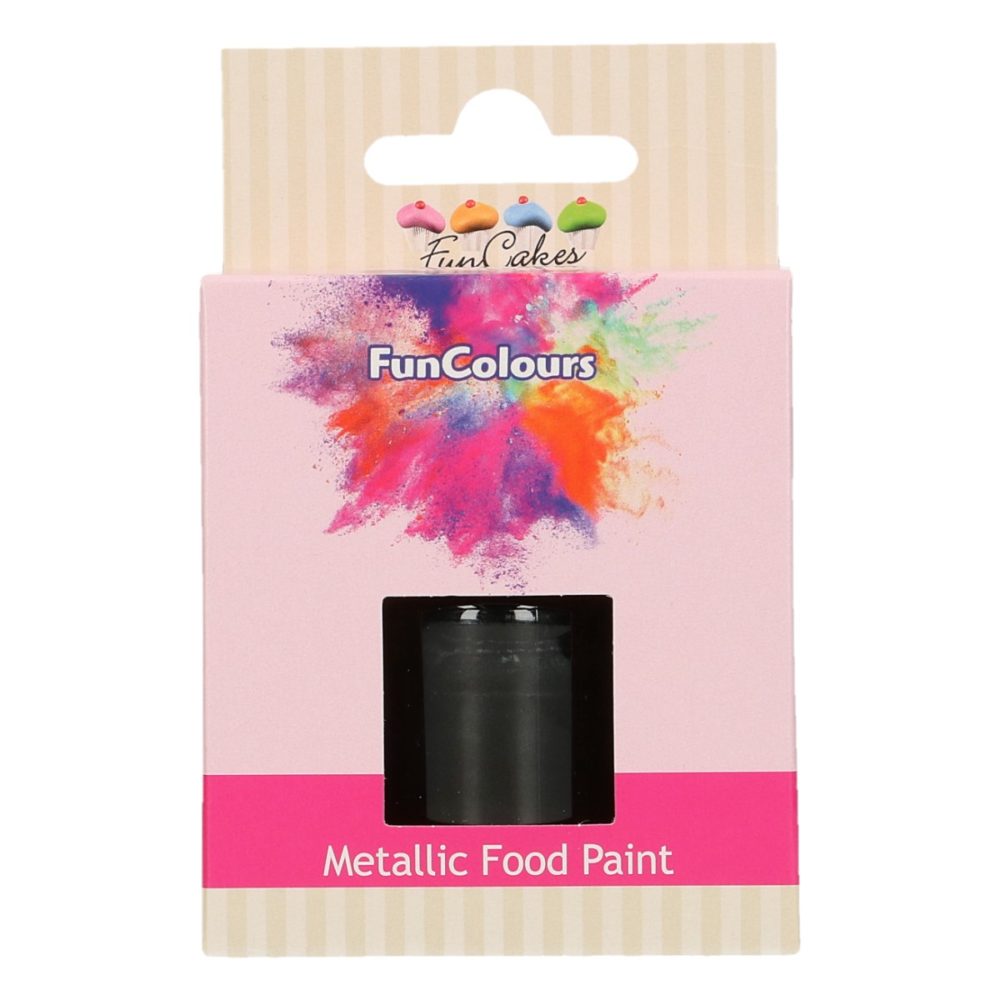 FC50374 FunCakes FunColours Metallic Food Paint Black FunCakes FunColours Metallic Food Paint Black