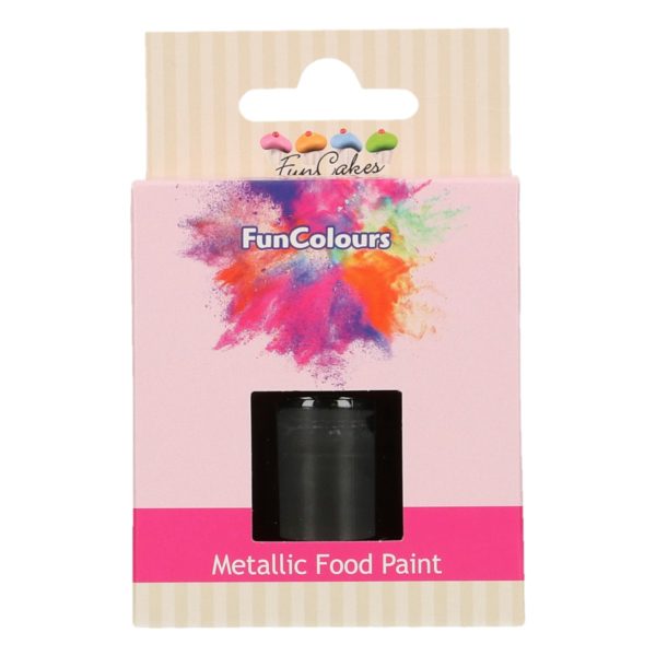 FC50374 FunCakes FunColours Metallic Food Paint Black FunCakes FunColours Metallic Food Paint Black