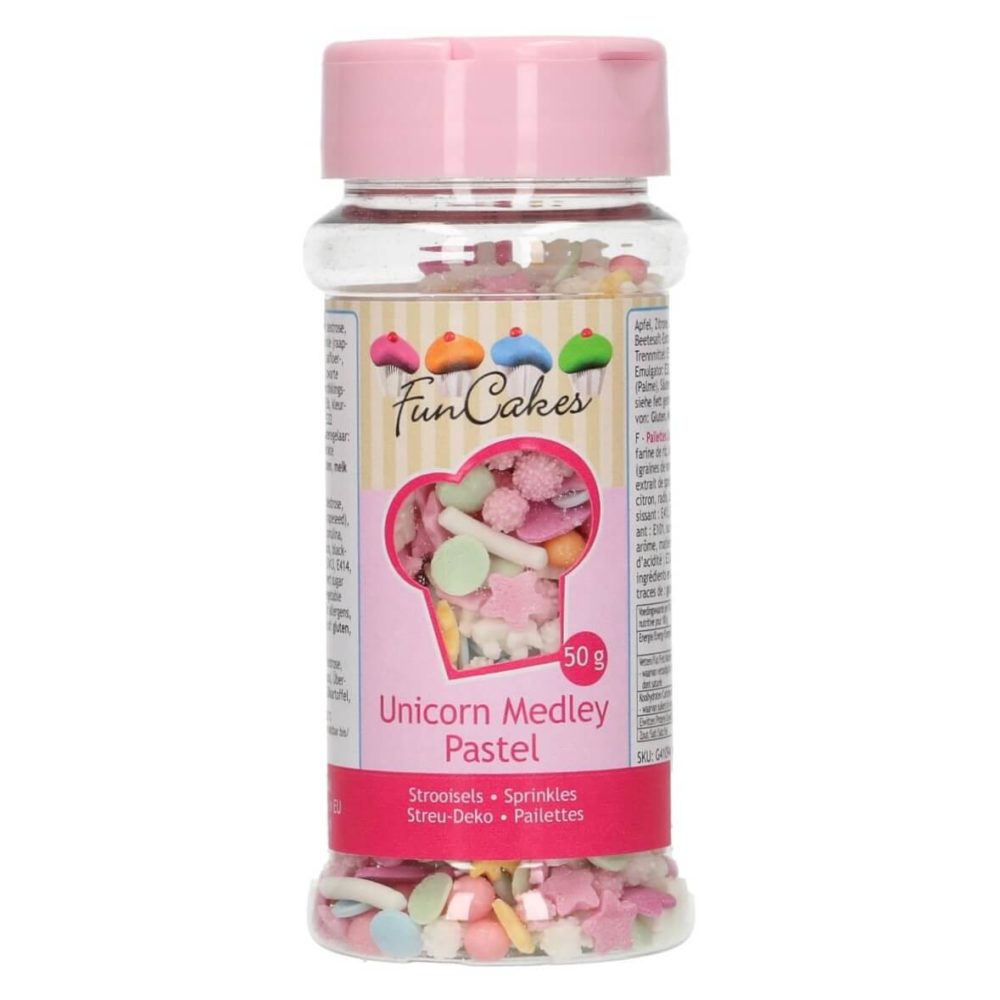 G41094 FunCakes Pastel Unicorn Medley 50g FunCakes Sprinkle Medley Pastel Unicorn
