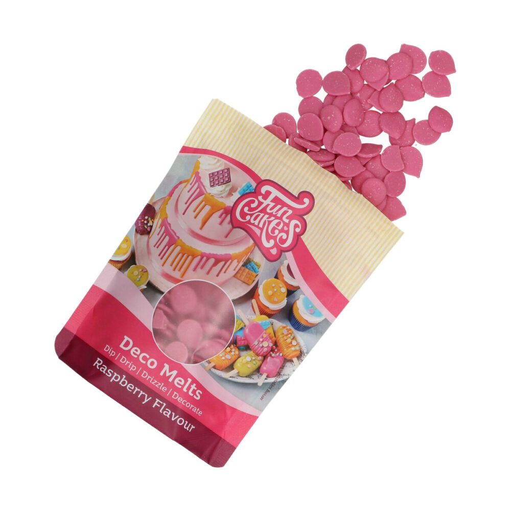 F25315 FunCakes Deco Melts Raspberry Flavour 250g OpenBag
