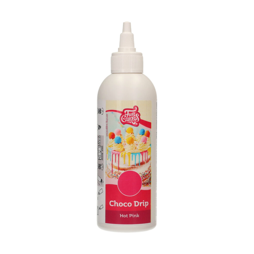 F54235 FunCakes Choc Drip Hot Pink Choco Drip Donkerroze