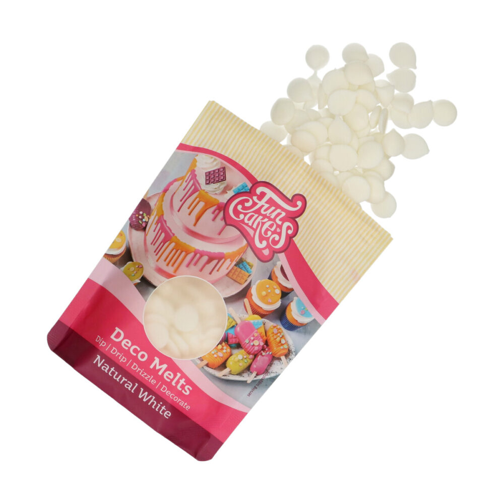 F25100 FunCakes Deco Melts Natural White 250g OpenBag B
