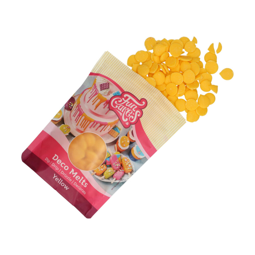 F25115 FunCakes Deco Melts Yellow 250g Melts2