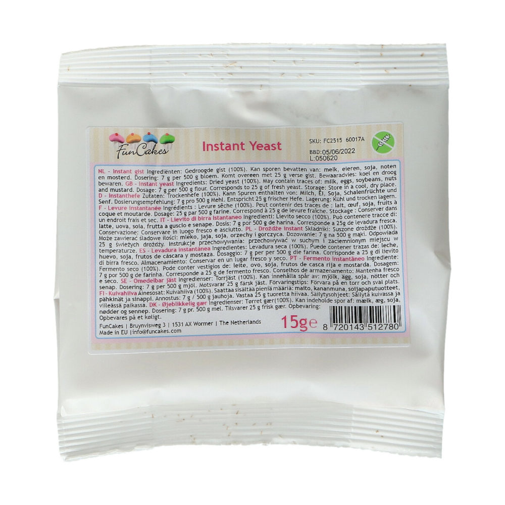 FC2515 FunCakes Instant Yeast 15g