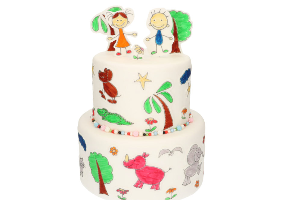 Kindertaart Children's drawing cake