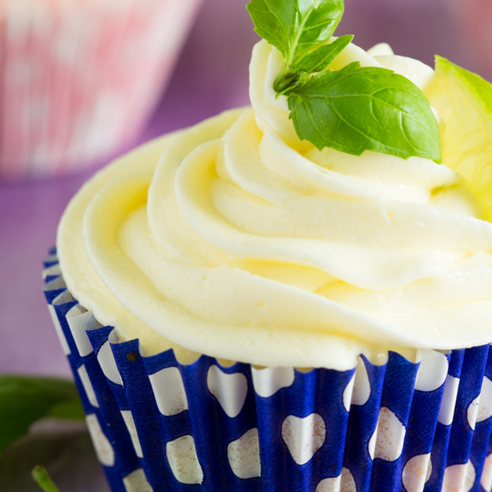 Lime-mint cupcakes with lime buttercream