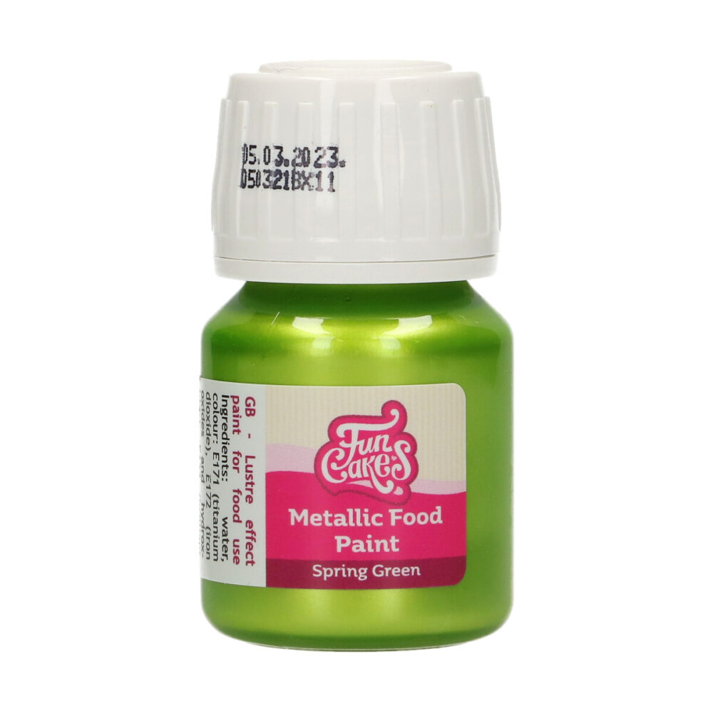 F45170 FunCakes Metallic Food Paint Spring Green Jar