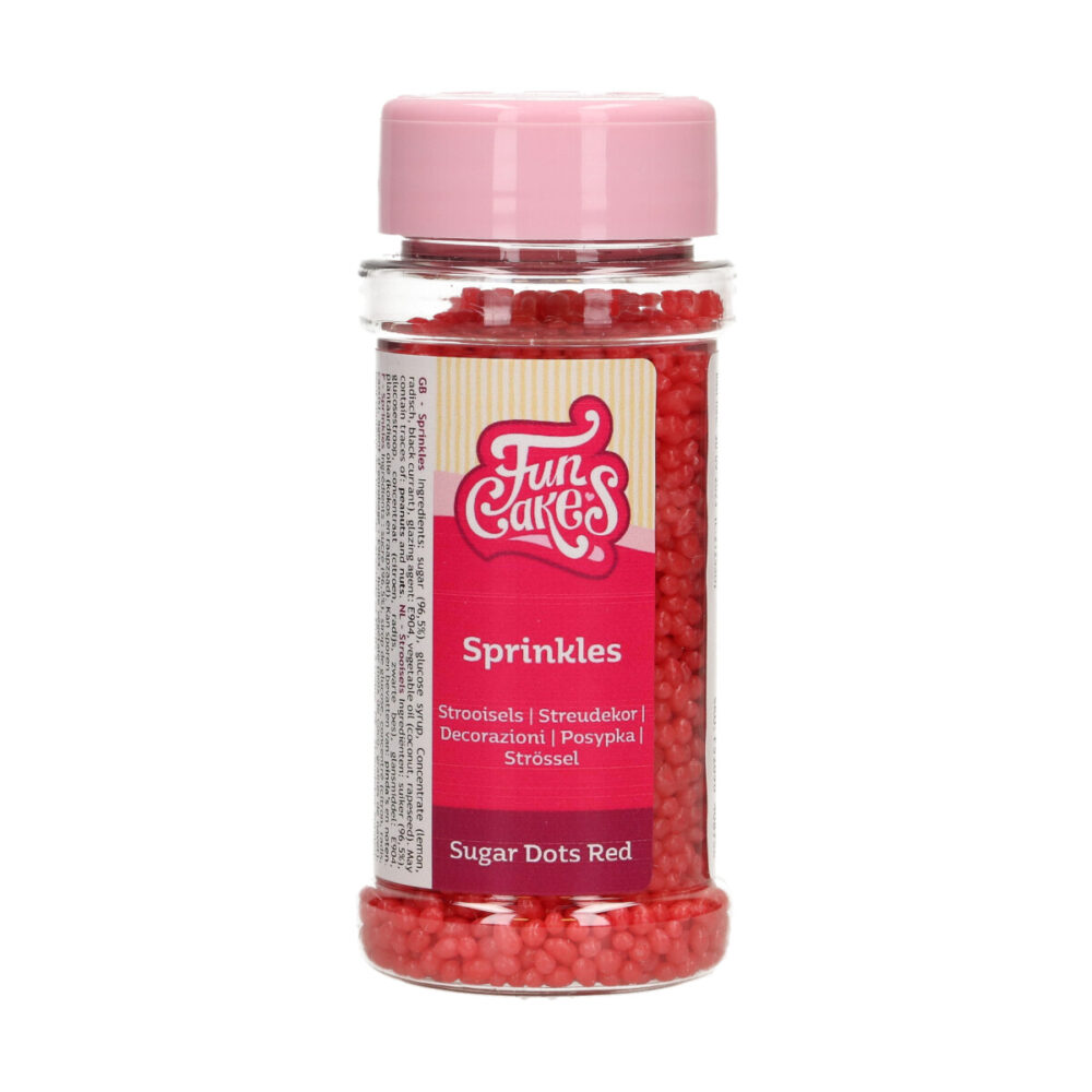 F52090 FunCakes Sugar Dots Red Sugar Dots Rood