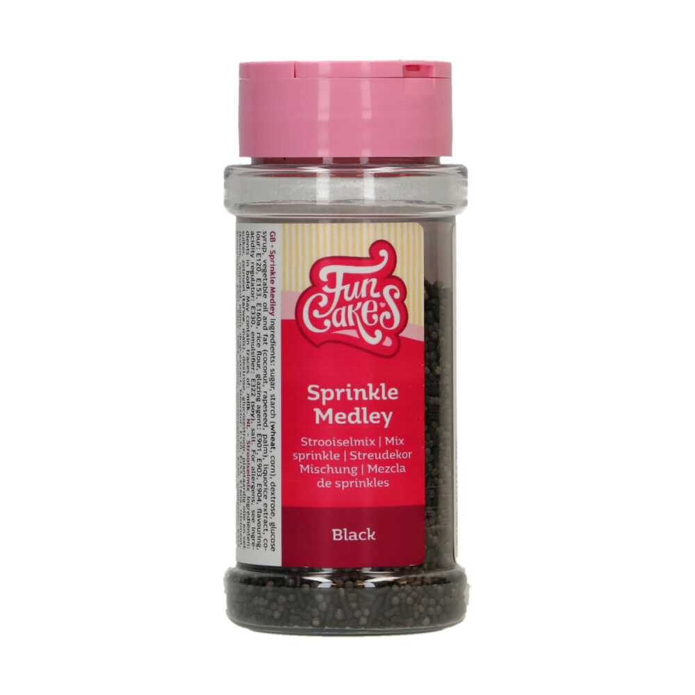 F51175 FunCakes Sprinkle Medley Black Sprinkle Medley Zwart