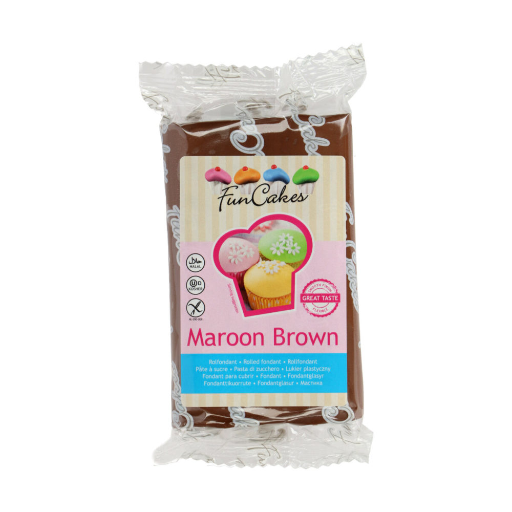 FC97650 FunCakes Fondant Maroon Brown 2020
