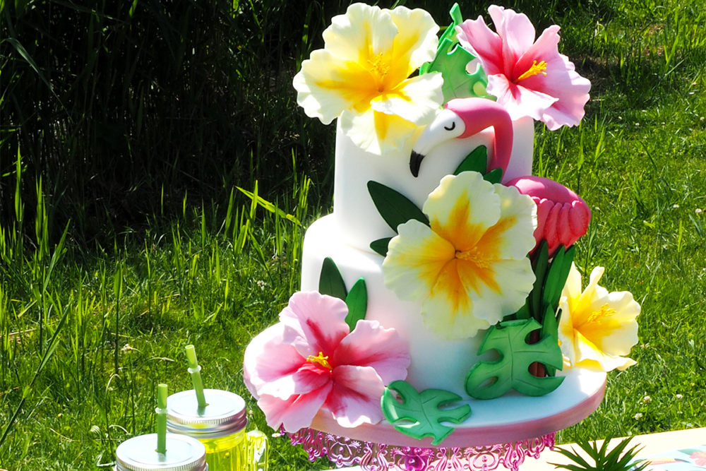 Tropical Flamingo Taart Tropical Flamingo Cake