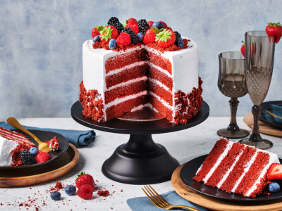 Red Velvet Cake With Fruit