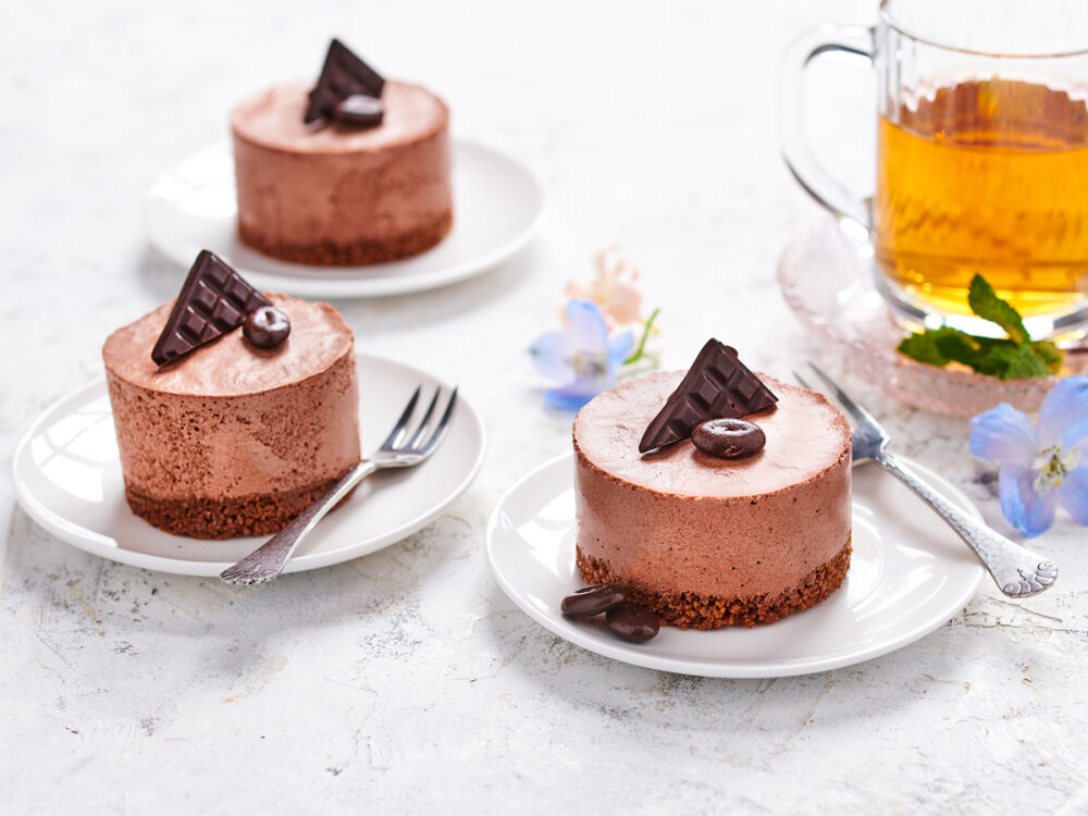 Chocolate Bavarois Mini chocolade bavarois gebakjes