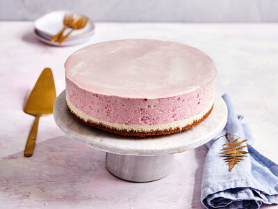 Forest Fruit Bavarois Cake With Glitter Glaze Topping