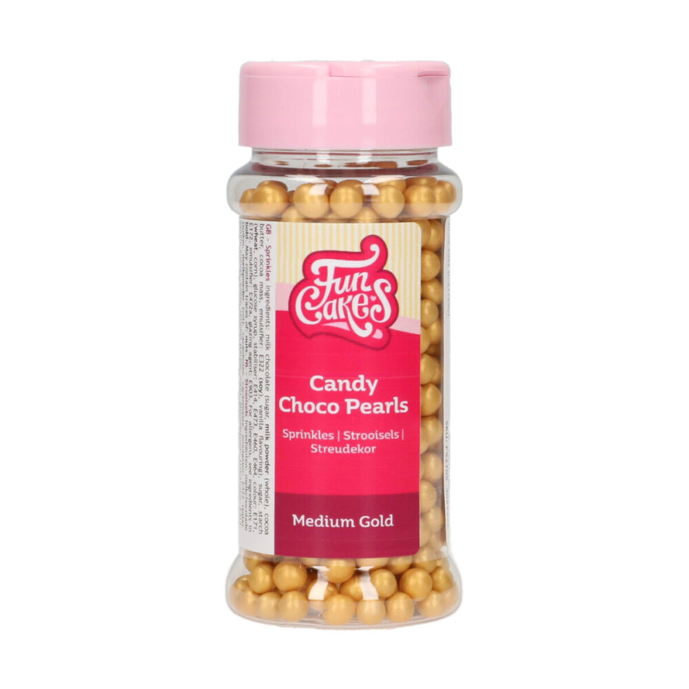 F52705 FunCakes Candy Choco Parls Medium Gold Candy Choco Pearls Medium Gold