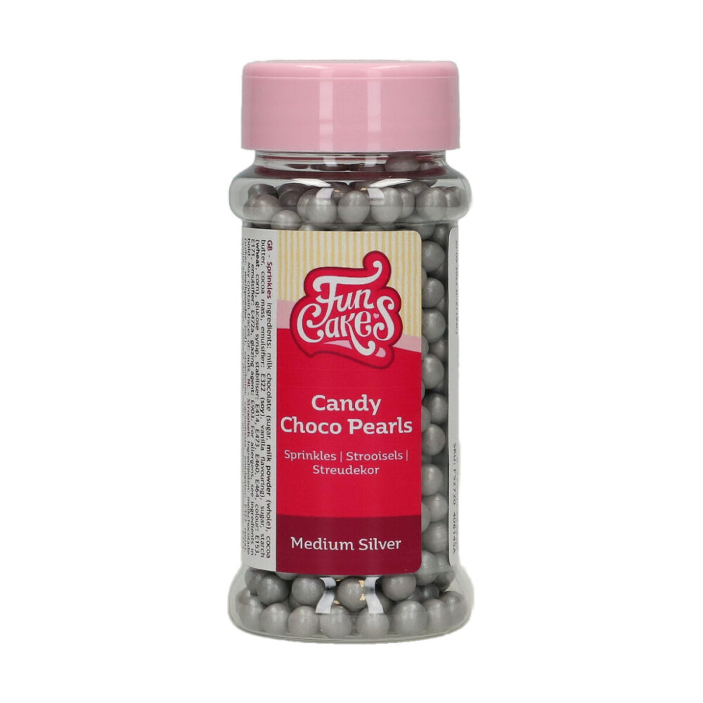 Candy Choco Pearls Medium Silver - FunCakes