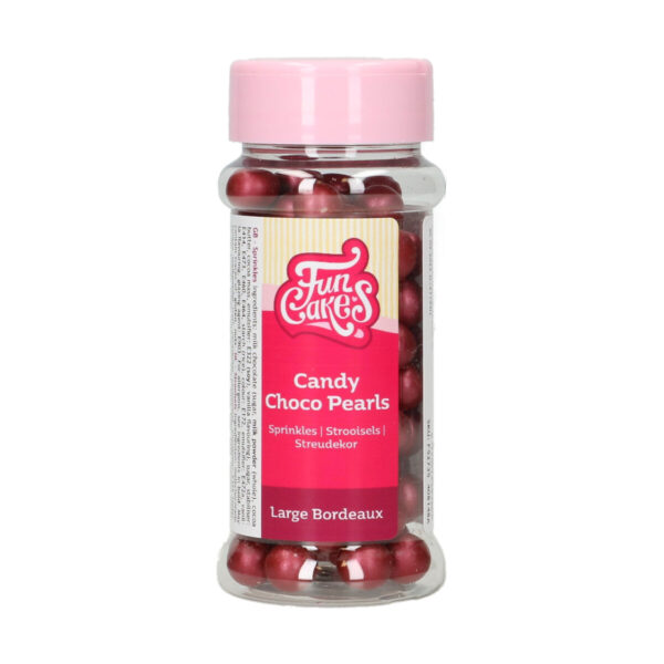 F52735 FunCakes Candy Choco Pearls Large Bordeaux