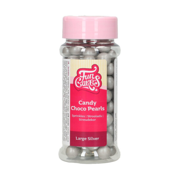 F52740 FunCakes Candy Choco Pearls Large Silver