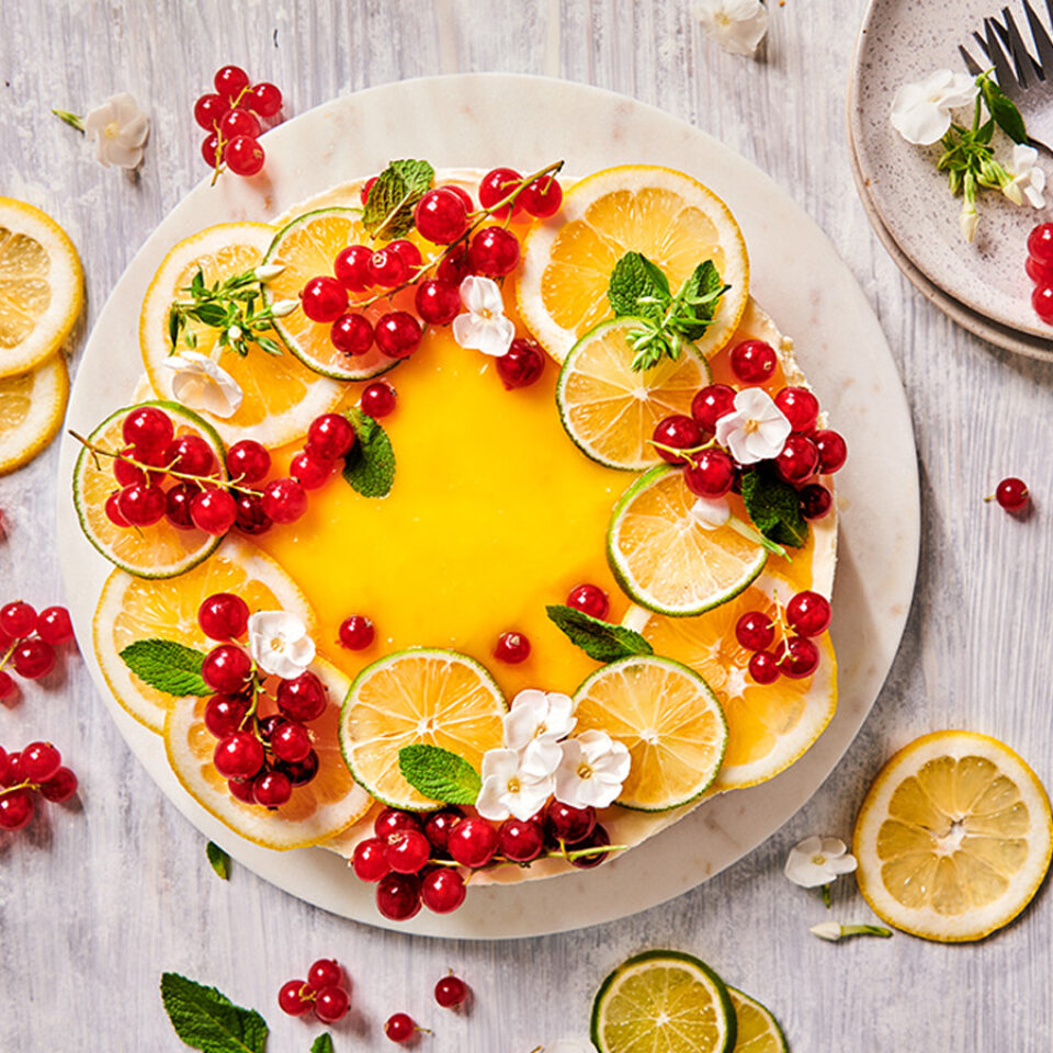 Citroentaart met fruit