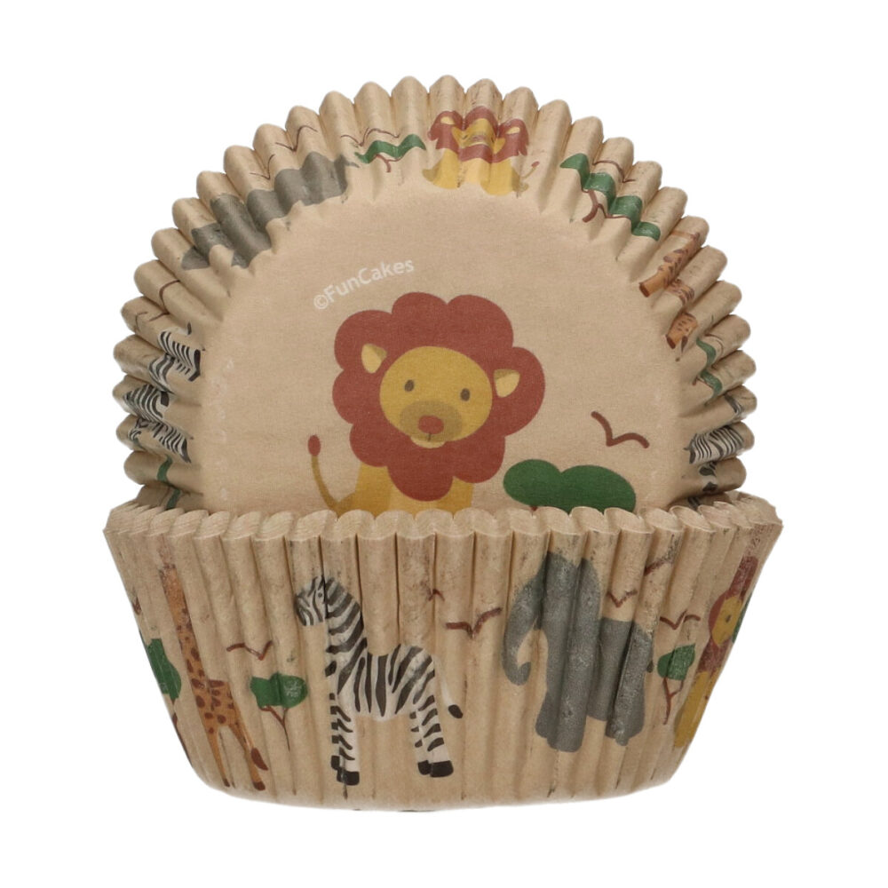 F84180 FunCakes Baking Cups Safari Animals Cups