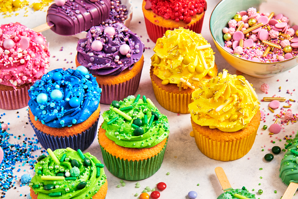 pretty colorful cupcake