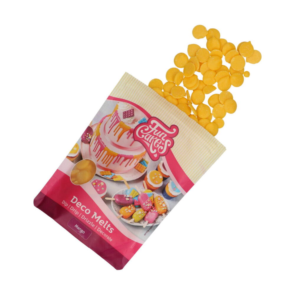 F25325 FunCakes Deco Melts Mango Flavour 250g Open Bag