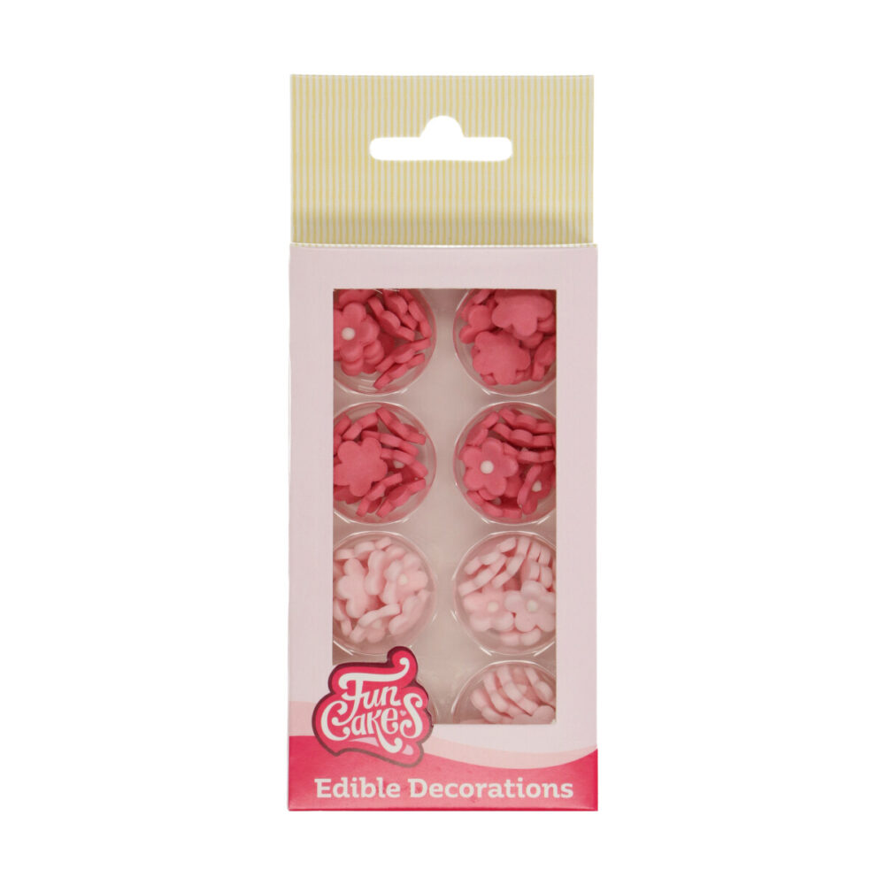 F50565 FunCakes Sugar Decorations Pink Blossoms Pk64 Sugar Decorations Pink Blossoms
