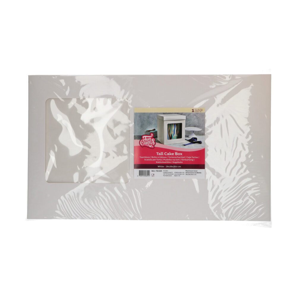 F83305 FunCakes Tall Cake Box White 26x26x29,4cm Tall Cake Box White